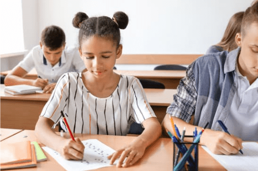 Children writing